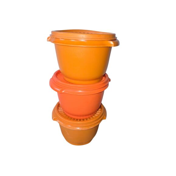 Vintage Tupperware Mixed Set Autumn Press and Seal Containers - Picture 2 of 6